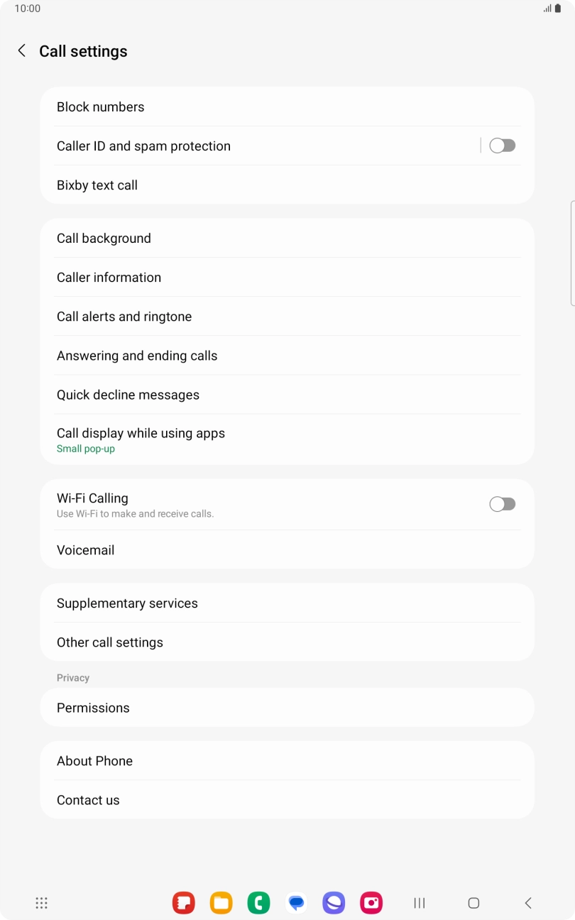 Press Supplementary services. Press Supplementary services.