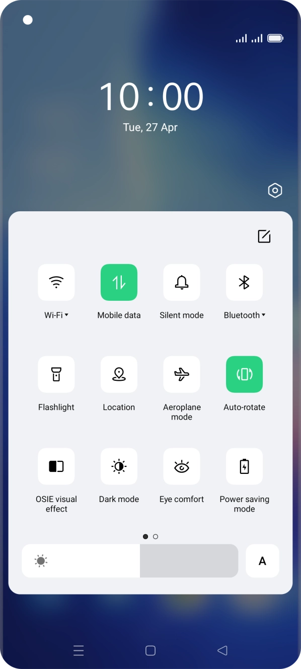 Press the settings icon. Press the settings icon.