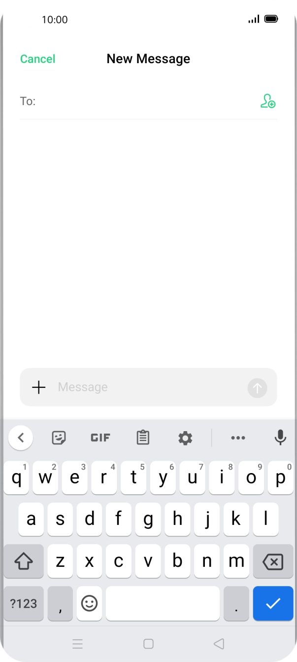 Press the field next to 'To:' and key in the first letters of the recipient's name. Press the field next to 'To:' and key in the first letters of the recipient's name.