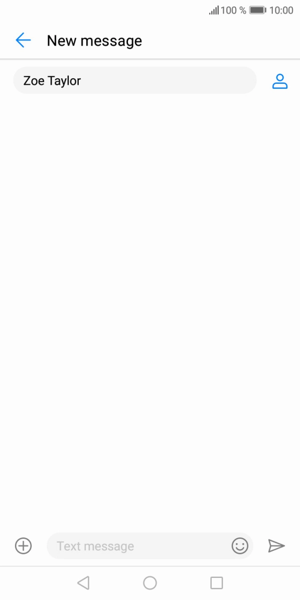 Press the text input field and write the text for your text message.