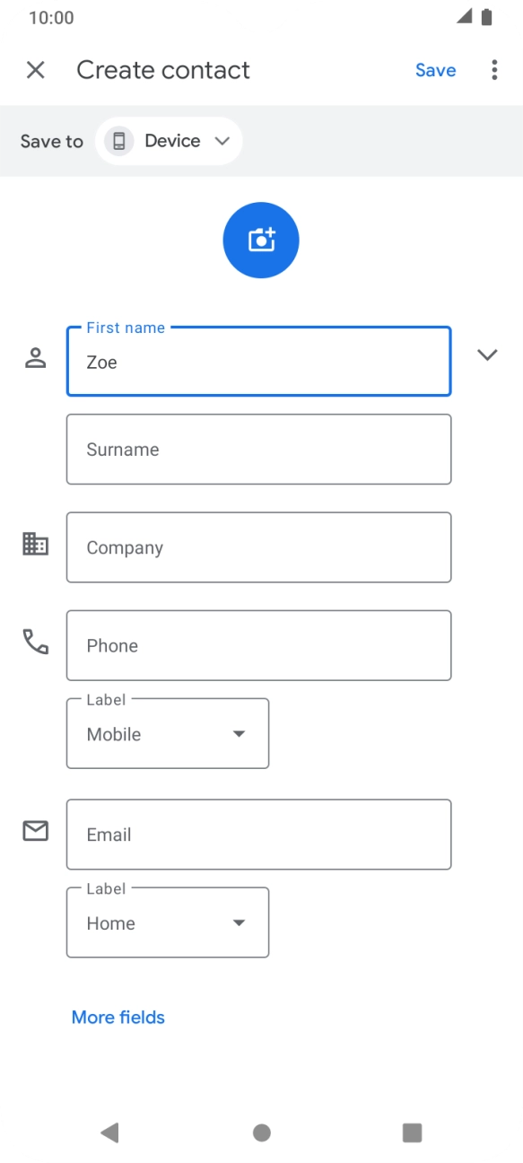 Press Surname and key in the last name.
