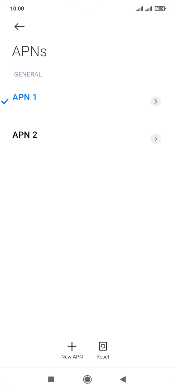Press the required data connection to activate it.