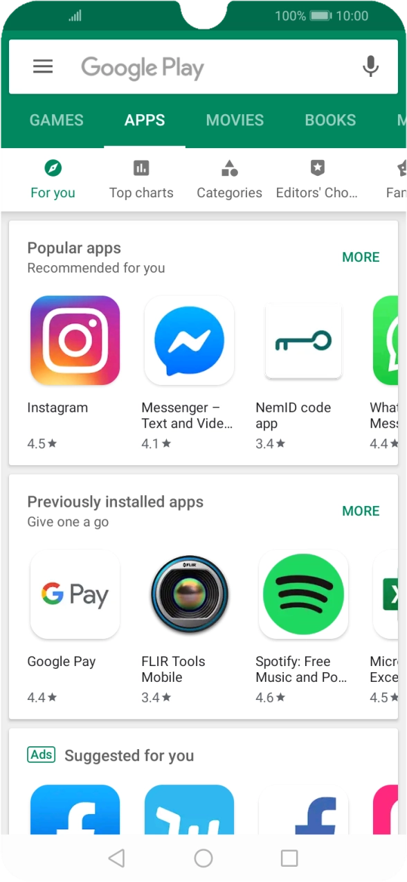 Slide your finger right starting from the left side of the screen.