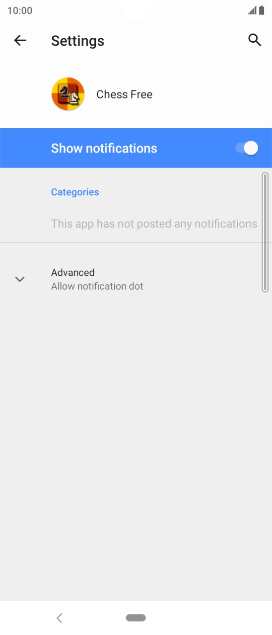 Press the indicator next to 'Show notifications' to turn the function on or off.