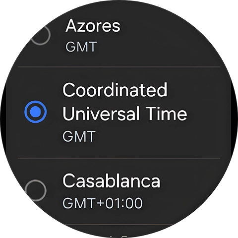 Press the required time zone.