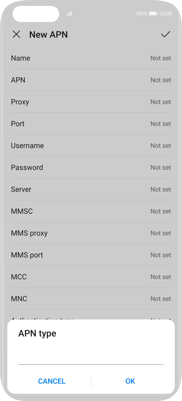 Key in default and press OK. Key in default and press OK.