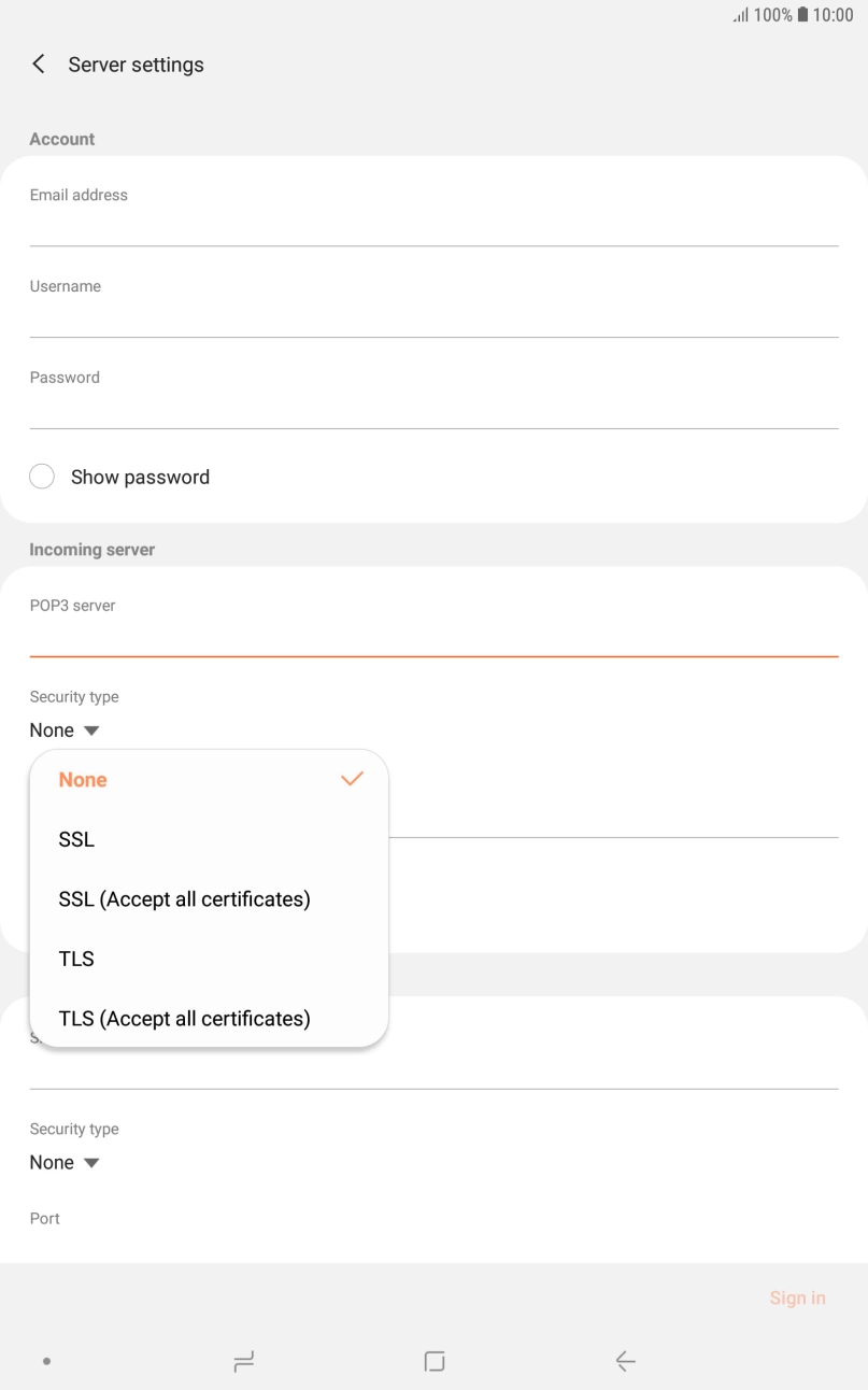 Press None to turn off the function.
