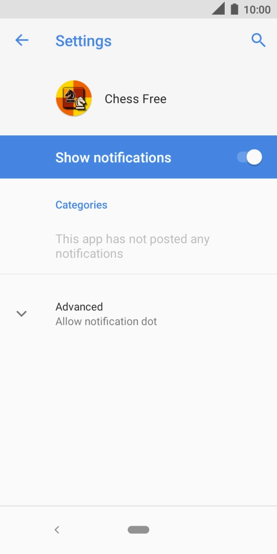 Press the indicator next to 'Show notifications' to turn the function on or off.