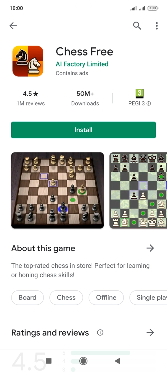 Press Install and follow the instructions on the screen to install the app.