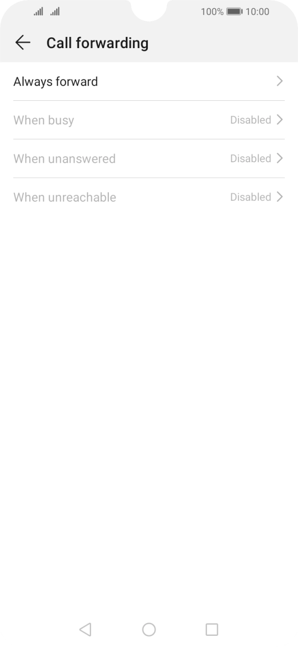 Press the required divert type.