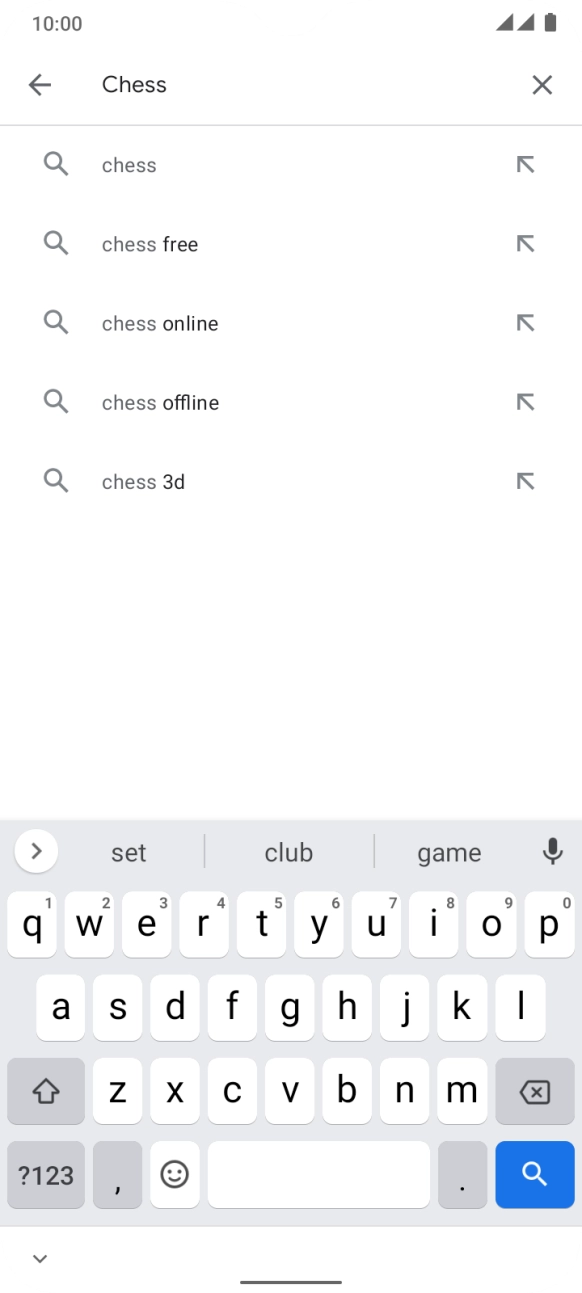 Key in the name or subject of the required app and press the search icon.