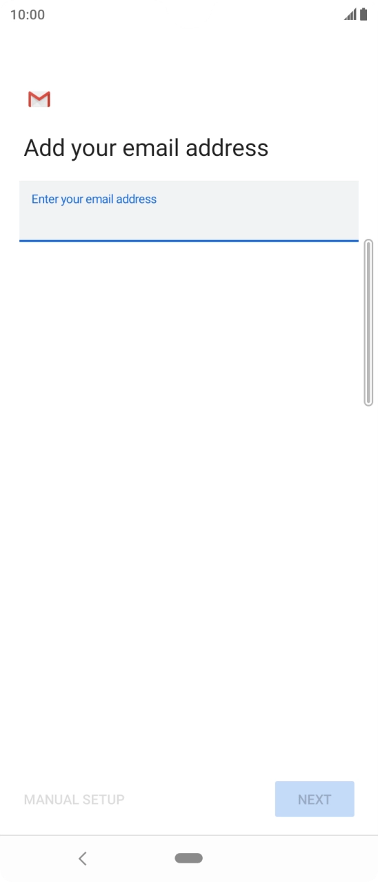 Press the field below 'Enter your email address' and key in your email address.