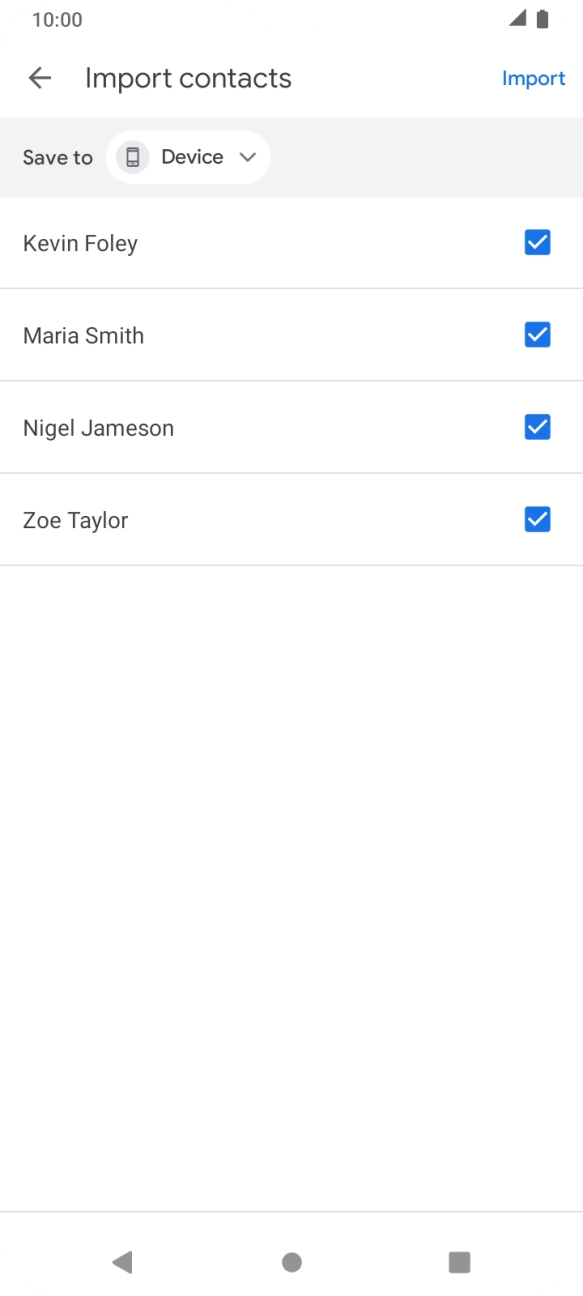 Press the fields next to the required contacts to select them.