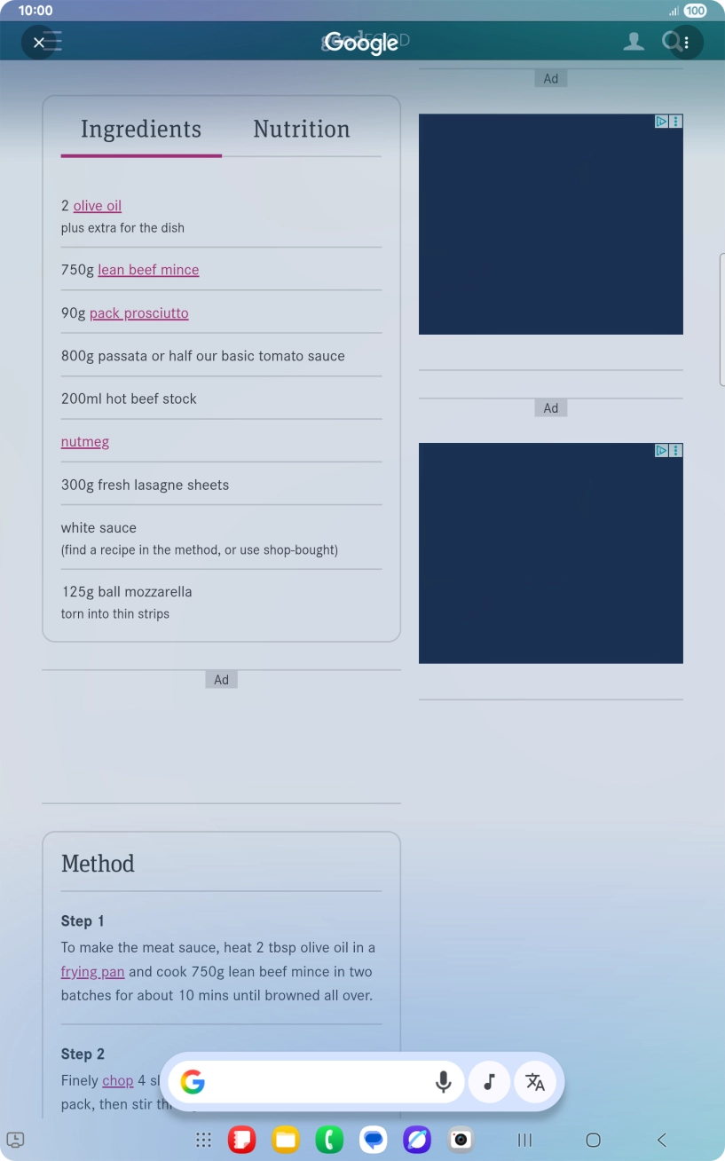 Press the translation icon.