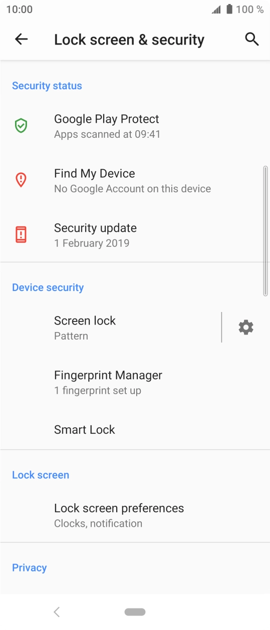 Press Screen lock and key in the current phone lock code. Press Screen lock and key in the current phone lock code.