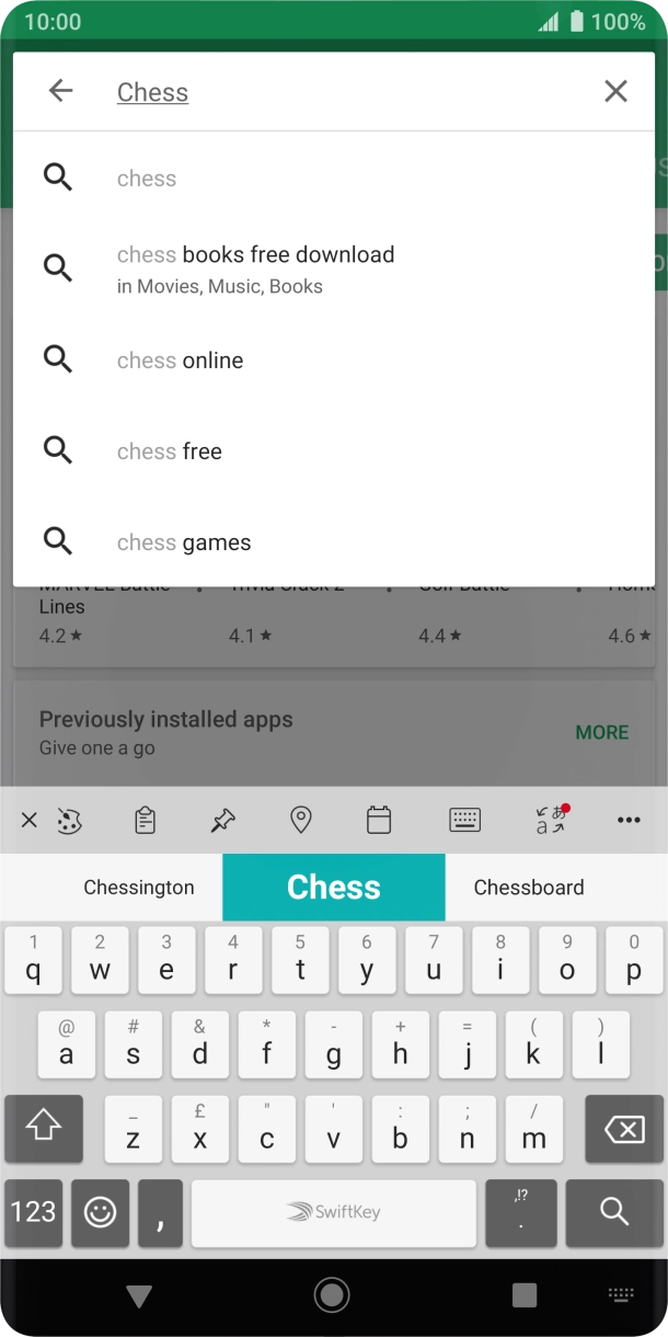 Key in the name or subject of the required app and press the search icon.