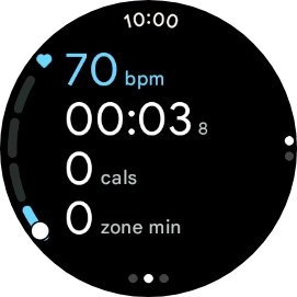 Press the screen to change between viewing various data for the ongoing activity.