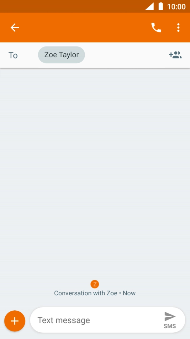 Press the text input field and write the text for your text message. Press the text input field and write the text for your text message.