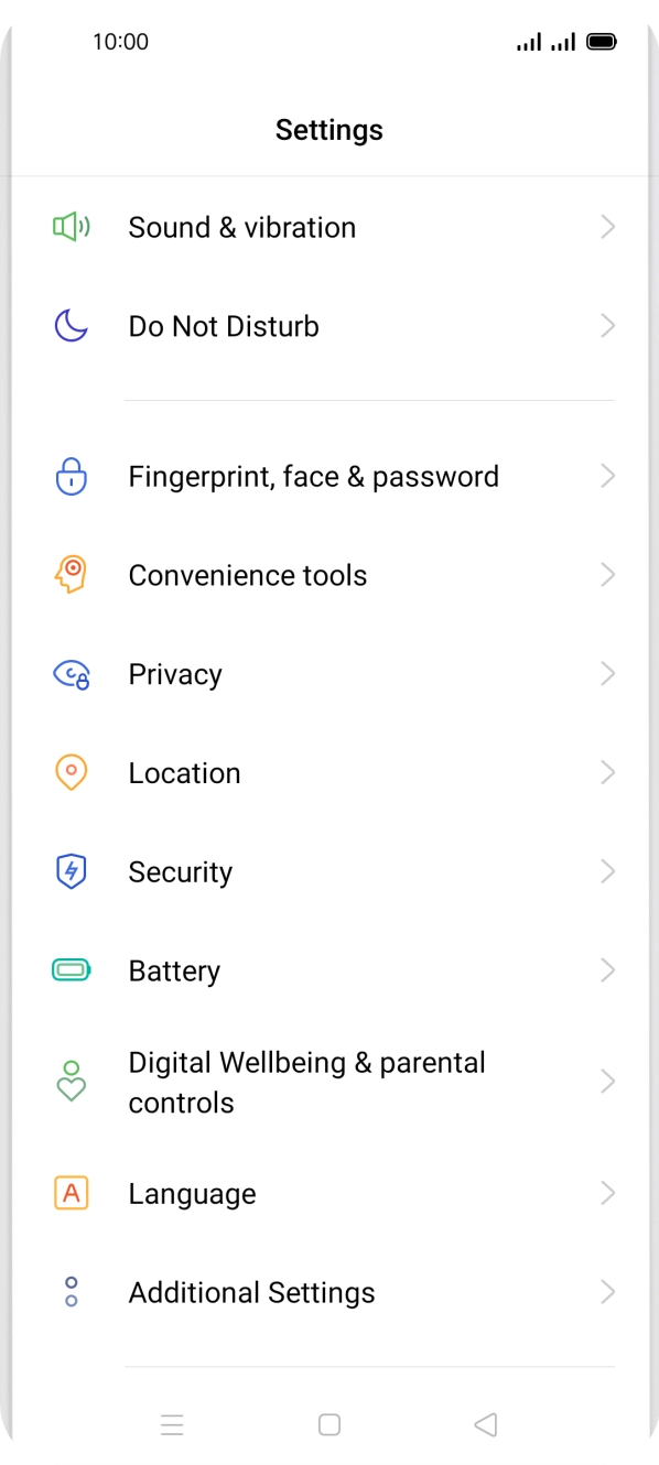 Press Fingerprint, face & password.