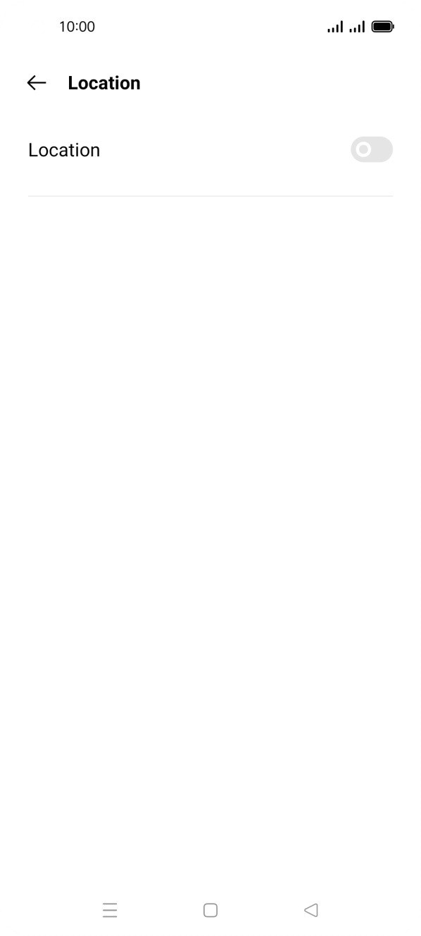 Press the indicator next to 'Location' to turn the function on or off.