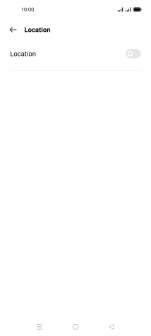 Press the indicator next to 'Location' to turn the function on or off.