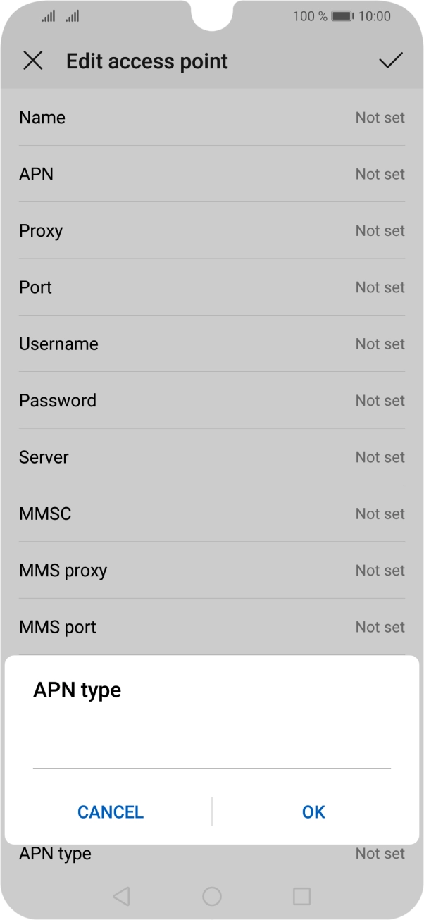 Key in default and press OK. Key in default and press OK.