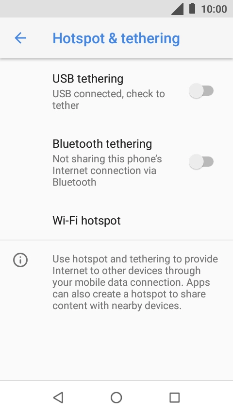 Press Wi-Fi hotspot.
