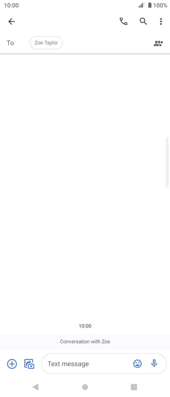 Press the text input field and write the text for your text message.