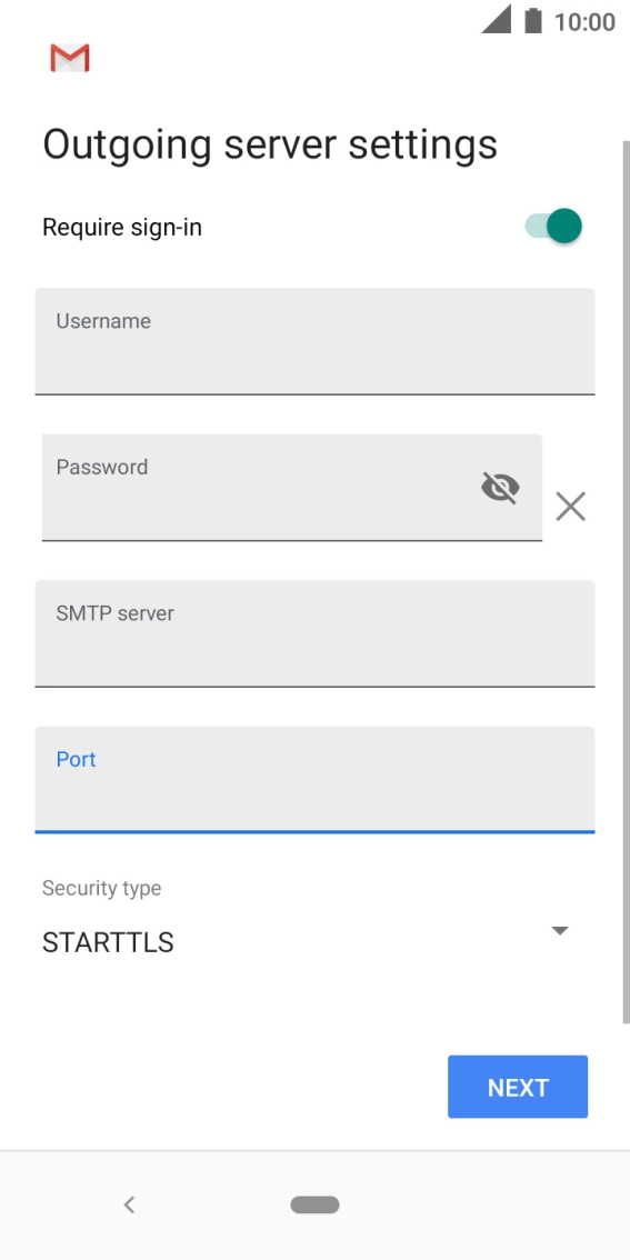 Press the drop down list below 'Security type'. Press the drop down list below 'Security type'.