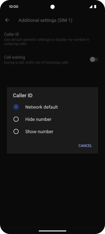 Press Show number to turn on caller identification.