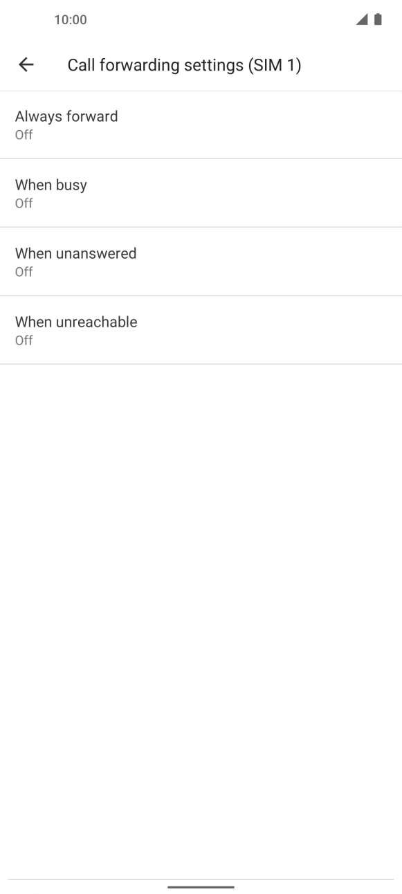 Press the required divert type.