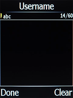 Highlight the field below 'Username' and key in your username.
