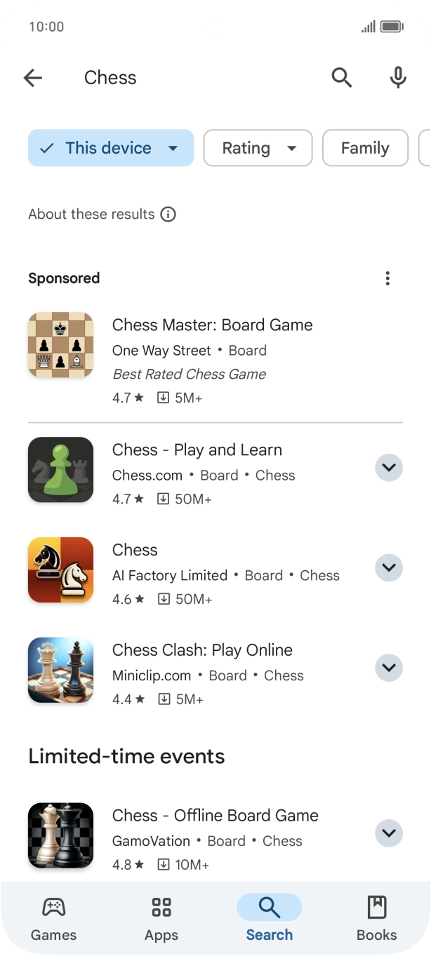 Press the required app.