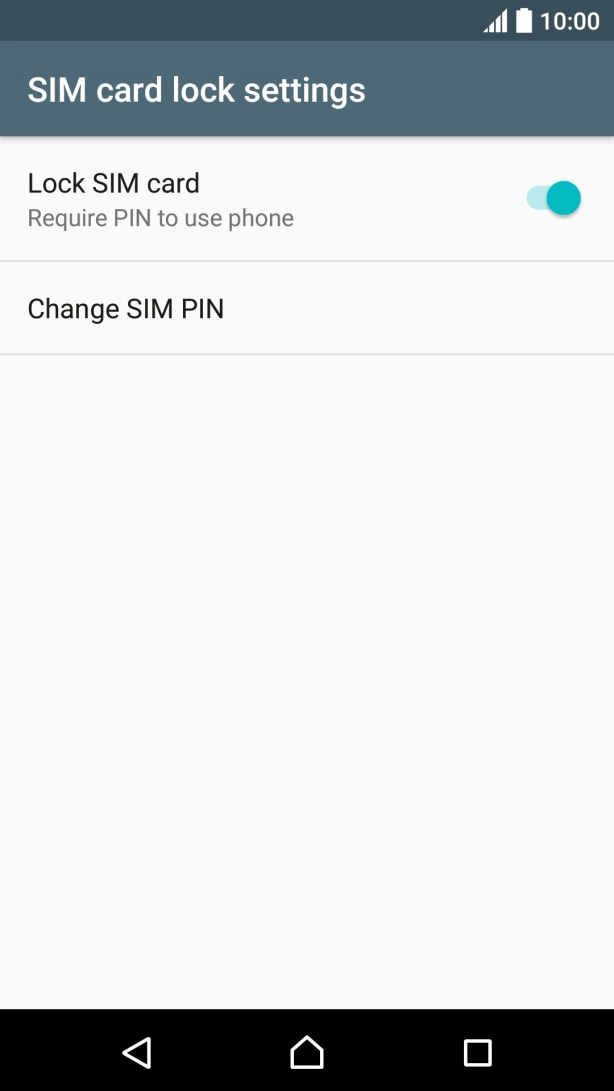 Press the indicator next to 'Lock SIM card' to turn the function on or off.