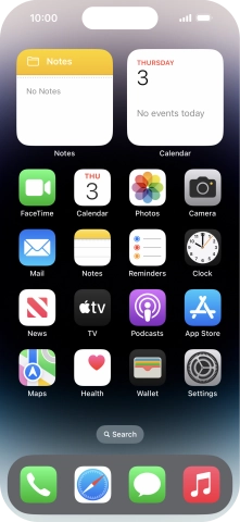 Slide your finger right on the screen to open the widget menu.