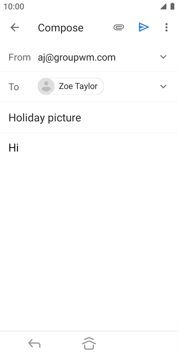Press the attachment icon. Press the attachment icon.