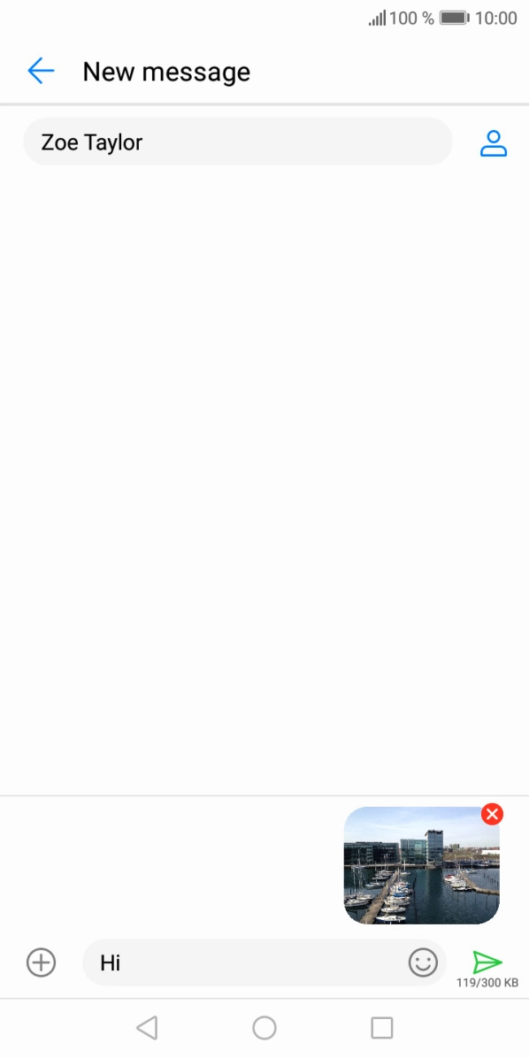 Press the send icon when you've finished your picture message.