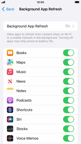 Press Background App Refresh. Press Background App Refresh.