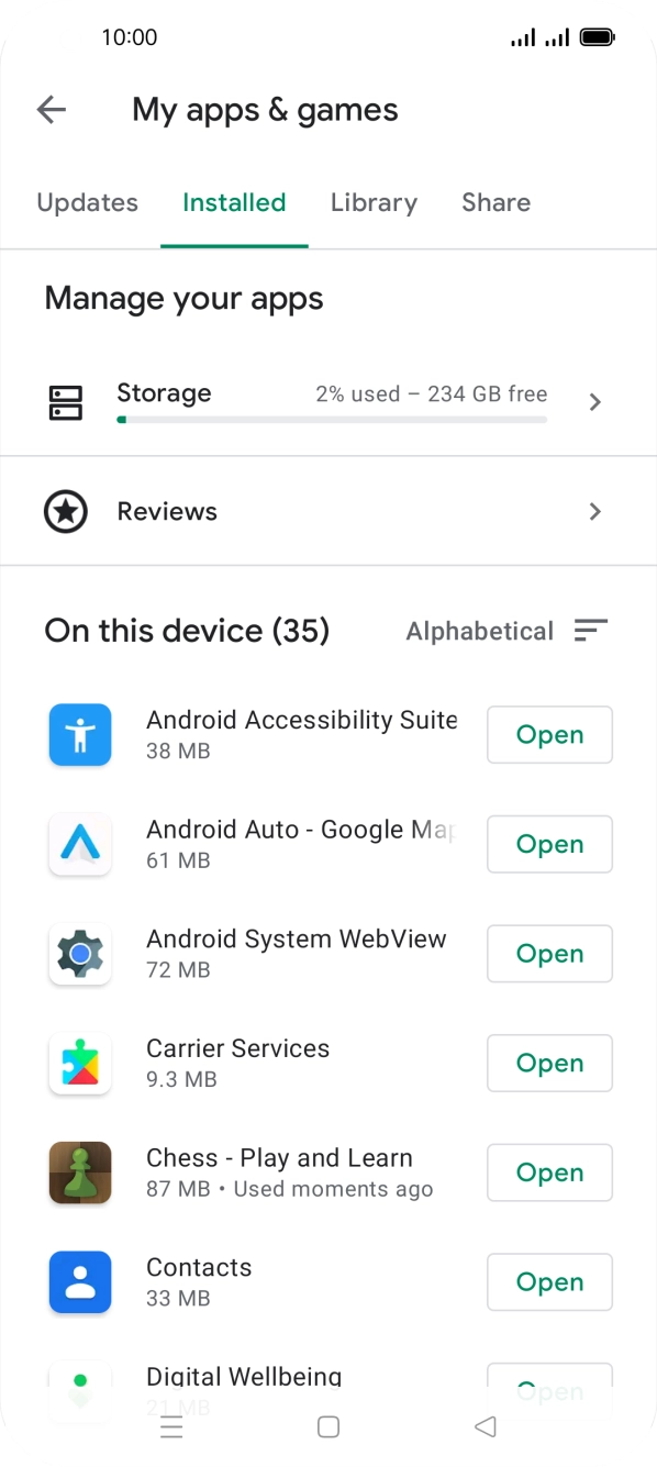 Press the required app.
