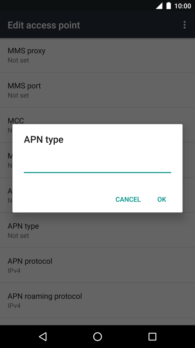 Key in default and press OK. Key in default and press OK.