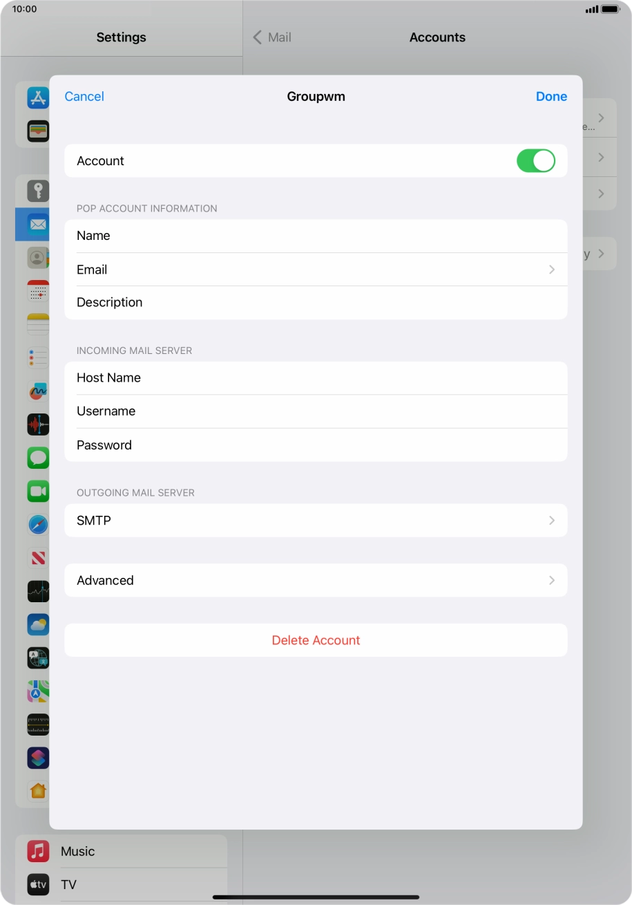 Press SMTP. Press SMTP.