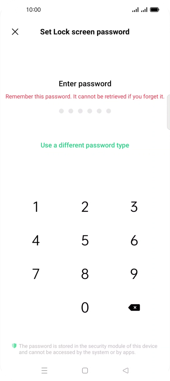 Press Use a different password type.