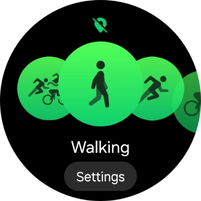 Drag your finger right or left to select the required activity. Drag your finger right or left to select the required activity.