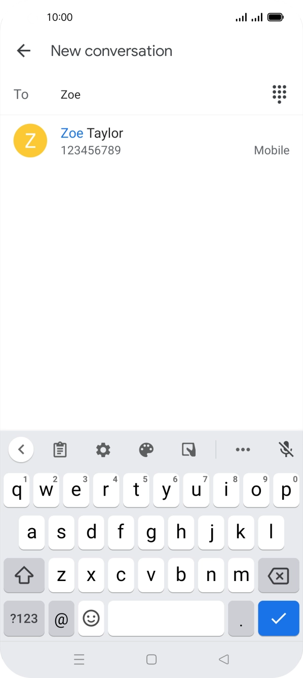 Press the required contact.