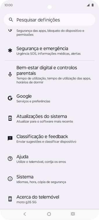 Prima Acerca do telemóvel.