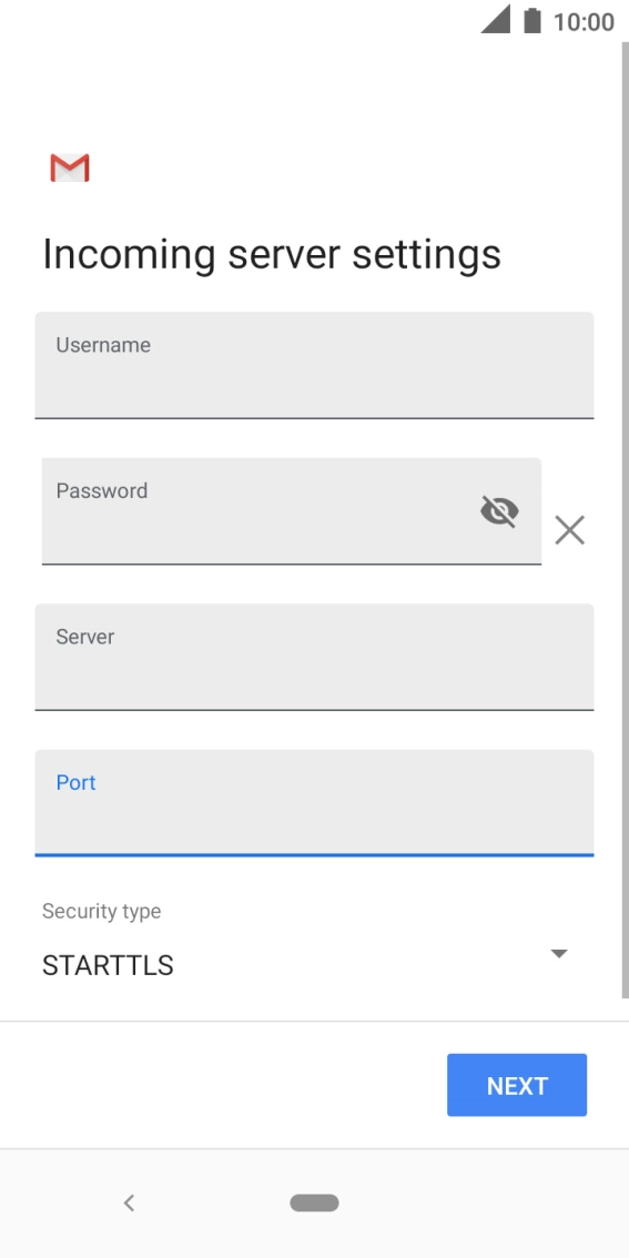 Press the drop down list below 'Security type'. Press the drop down list below 'Security type'.