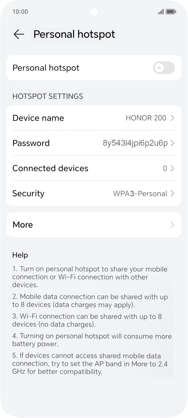 Press Password and key in the required password.