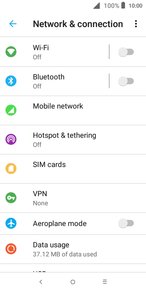 Press Mobile network. Press Mobile network.