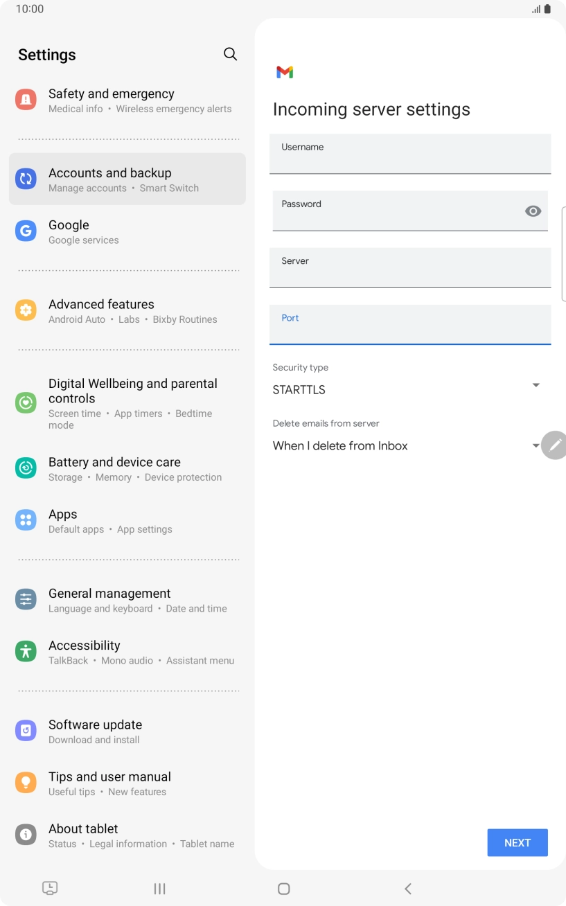 Press the drop down list below 'Security type'. Press the drop down list below 'Security type'.