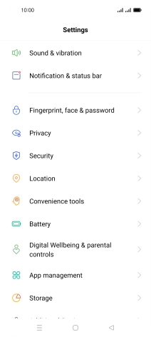 Press Fingerprint, face & password.